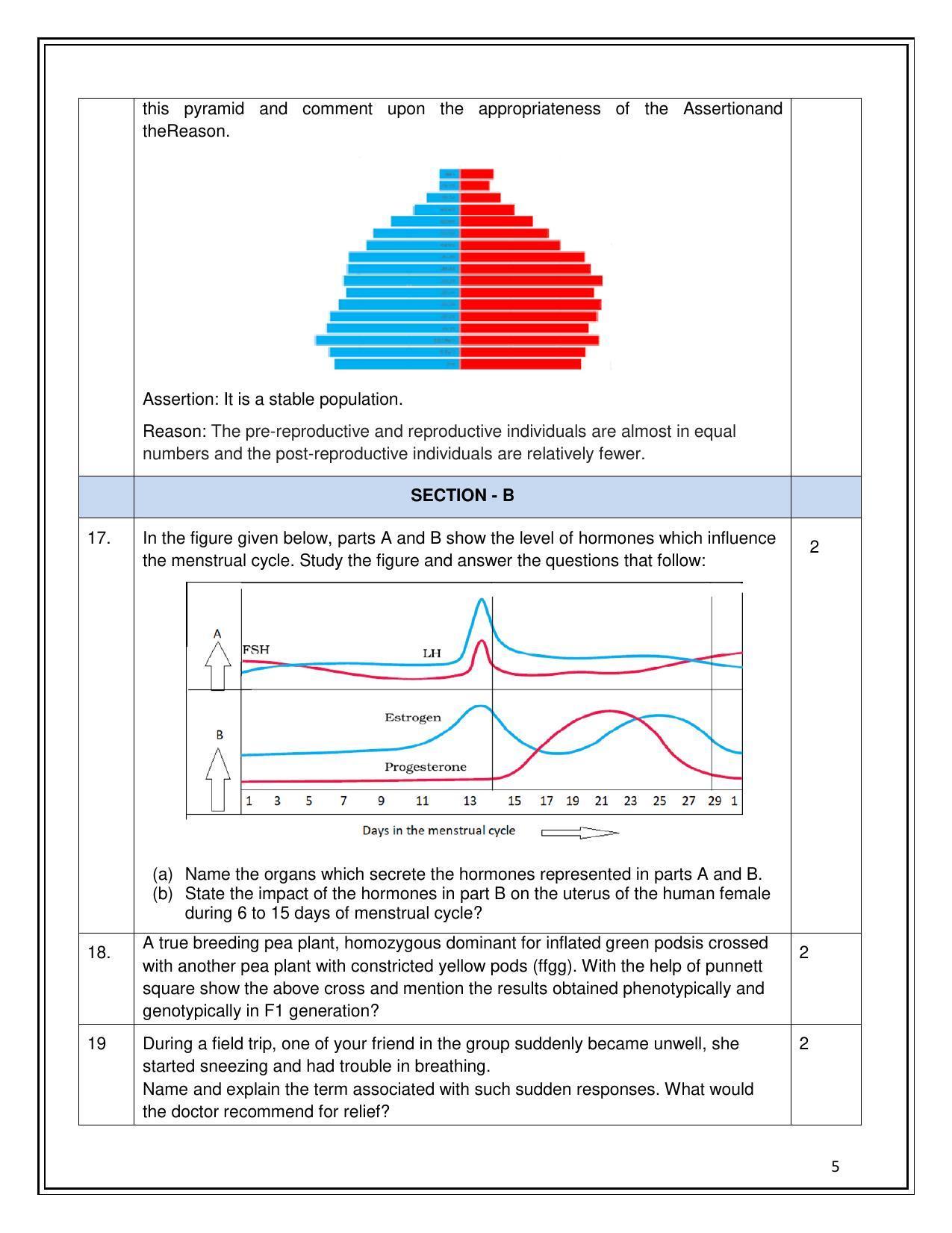 CBSE Class 12 Biology Sample Paper 2023 - Page 5