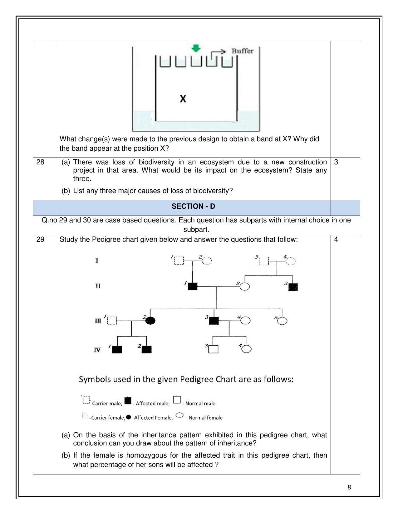 CBSE Class 12 Biology Sample Paper 2023 - Page 8