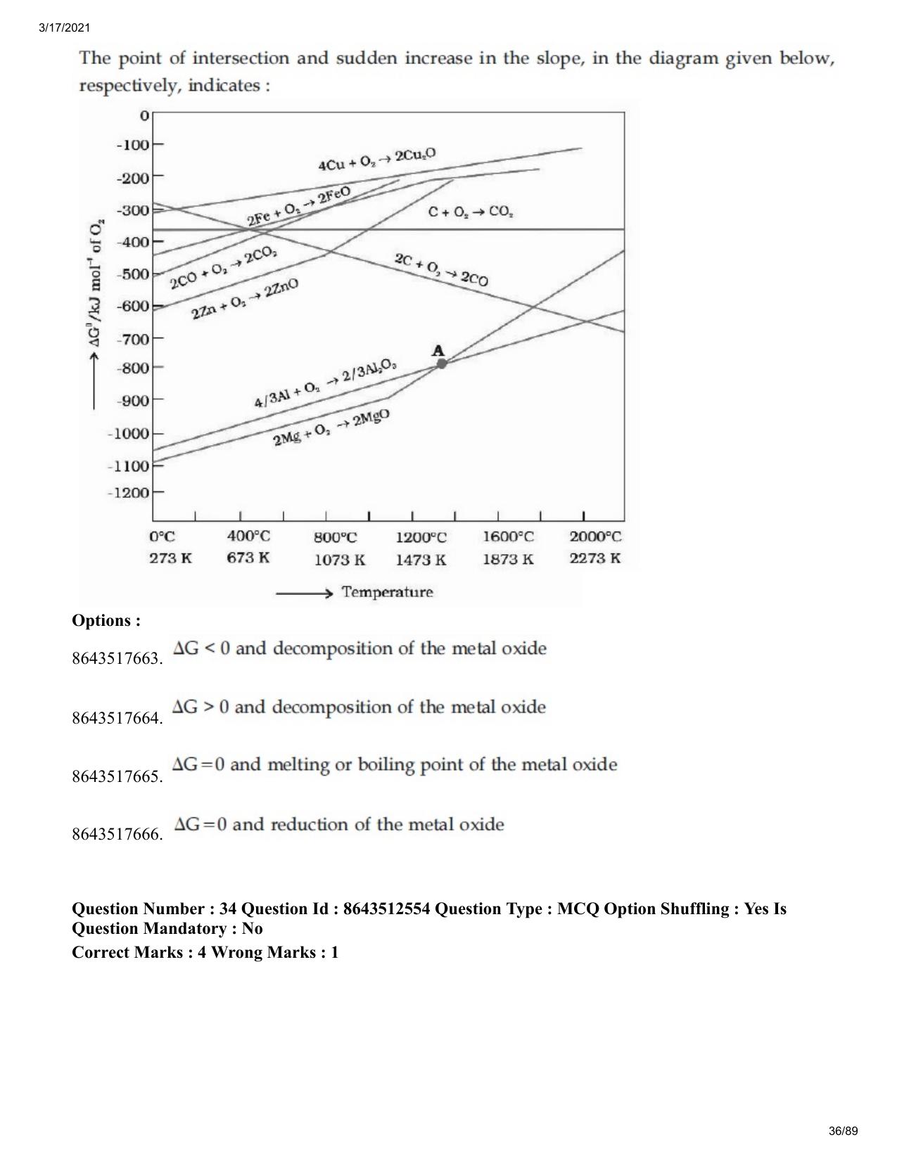 JEE Mains 2021: BTech EK (Shift 1) 17-03-2021 Question Paper - Page 36