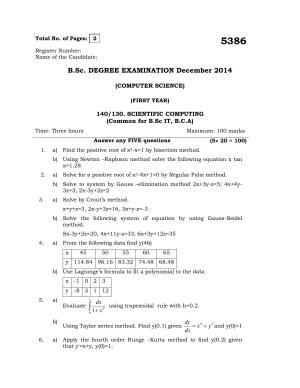 Annamalai University Scientific Computing B.C.A. (OUS) December 2014 Question Papers
