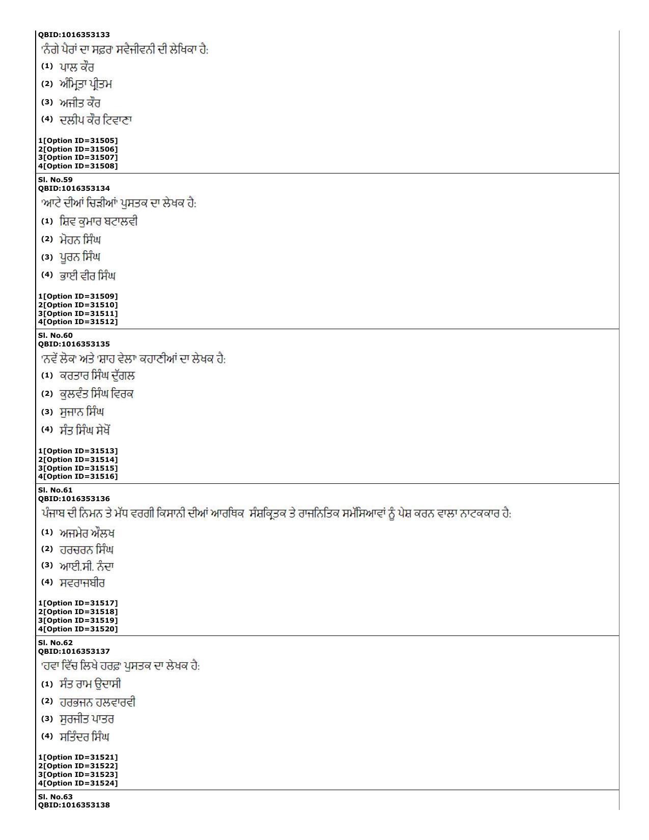 CUET (PG) 2022: PGQP-60 Punjabi (10-09-2022) Question Paper - Page 17