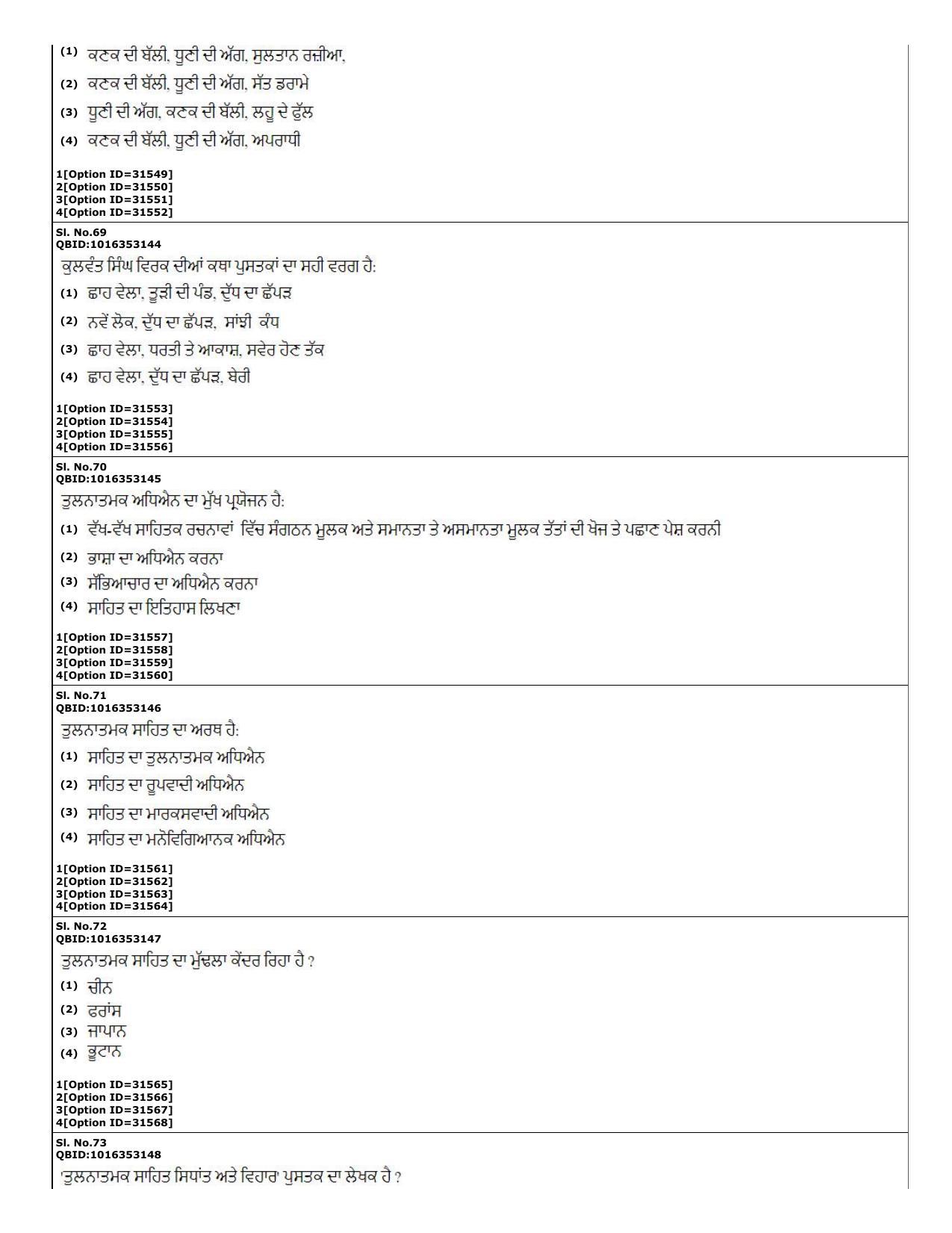 CUET (PG) 2022: PGQP-60 Punjabi (10-09-2022) Question Paper - Page 19