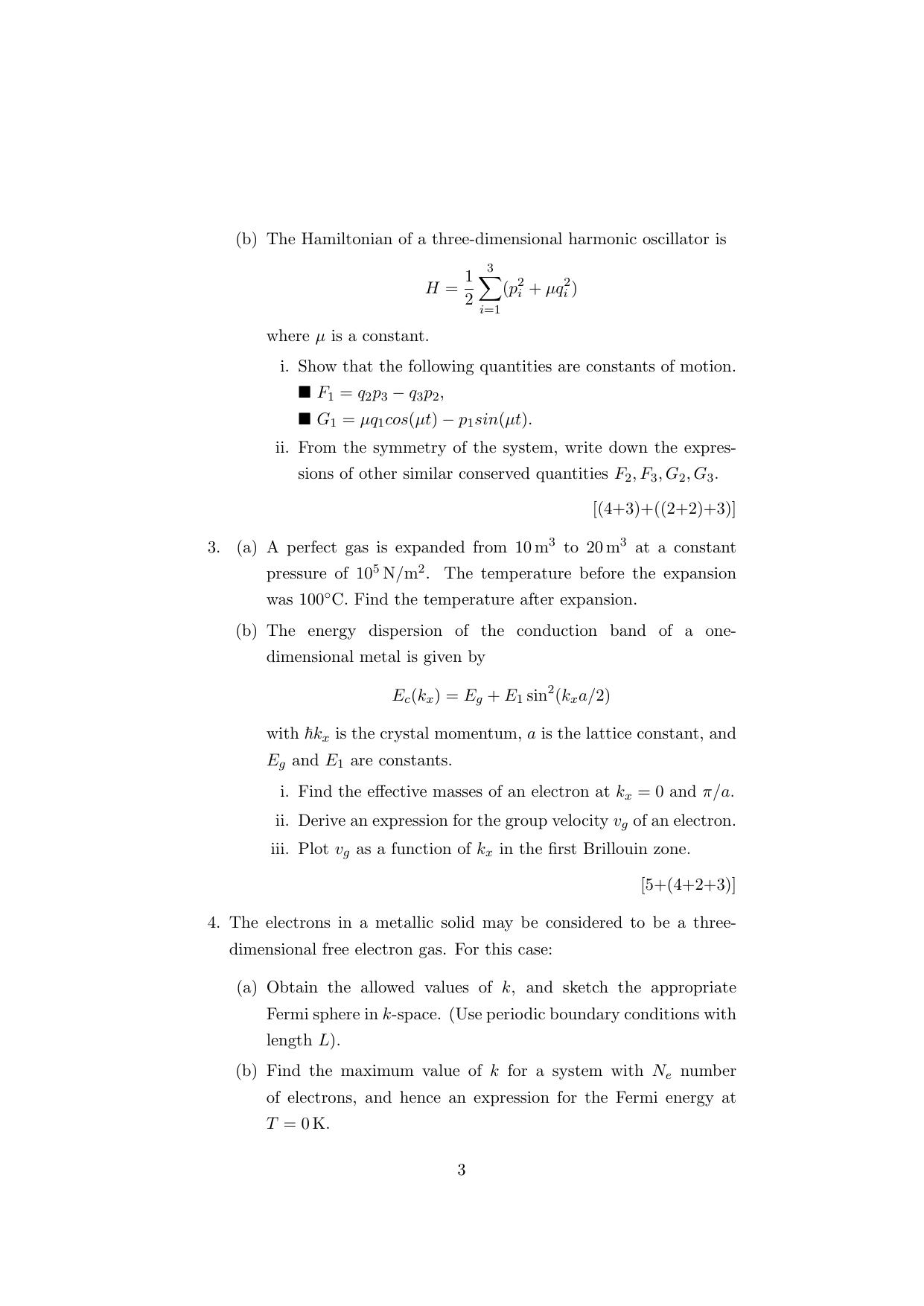 ISI Admission Test JRF in Physics and Applied Mathematics (PHB) 2023 Sample Paper - Page 3
