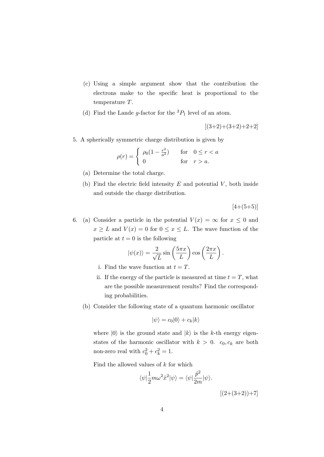 ISI Admission Test JRF in Physics and Applied Mathematics (PHB) 2023 Sample Paper - Page 4