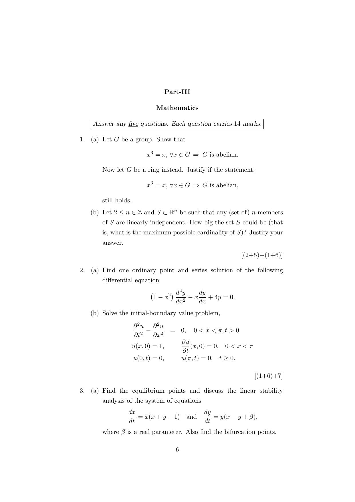 ISI Admission Test JRF in Physics and Applied Mathematics (PHB) 2023 Sample Paper - Page 6