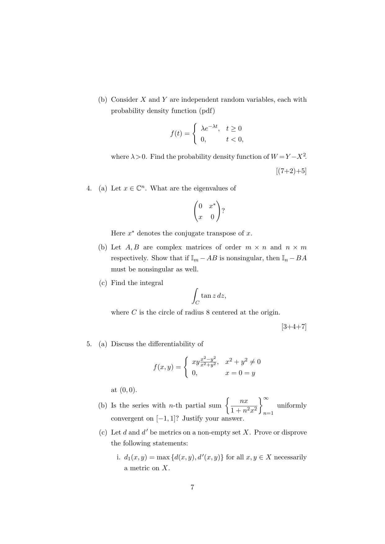 ISI Admission Test JRF in Physics and Applied Mathematics (PHB) 2023 Sample Paper - Page 7