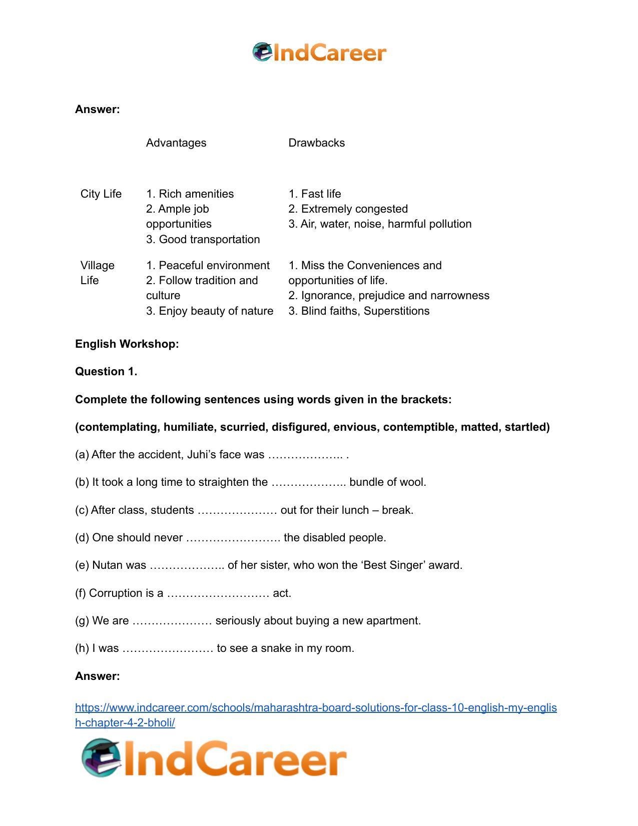 Maharashtra Board Solutions for Class 10- English (My English): Chapter 4.2- Bholi - Page 6