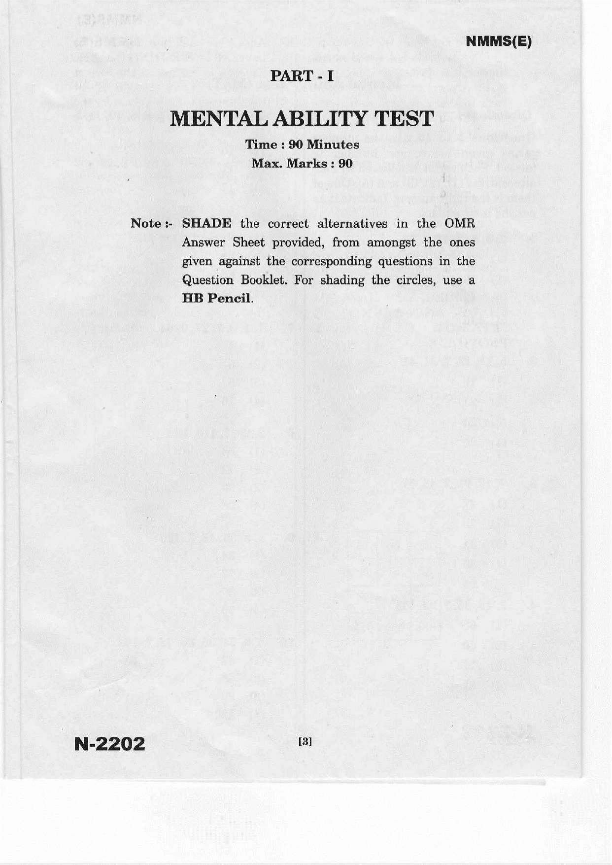 Telangana NMMS March 2022 English Question Paper - Page 3