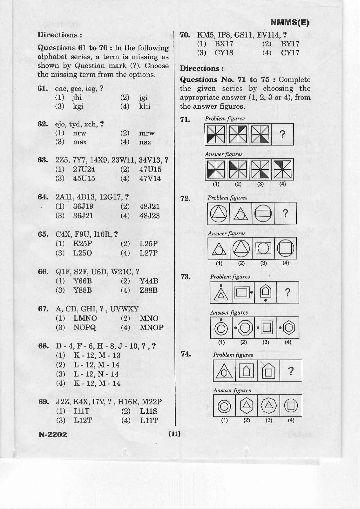 Telangana NMMS March 2022 English Question Paper - Page 11
