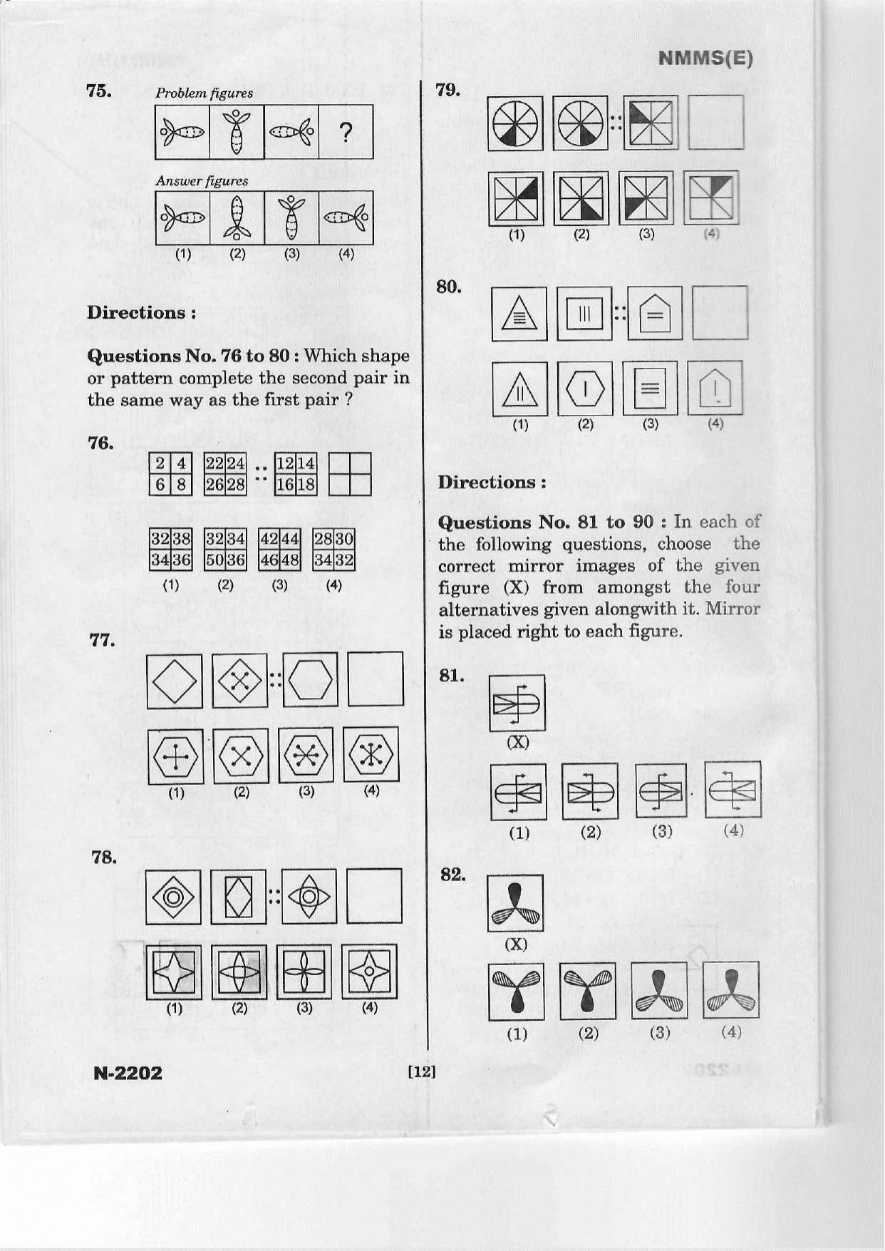 Telangana NMMS March 2022 English Question Paper - Page 12