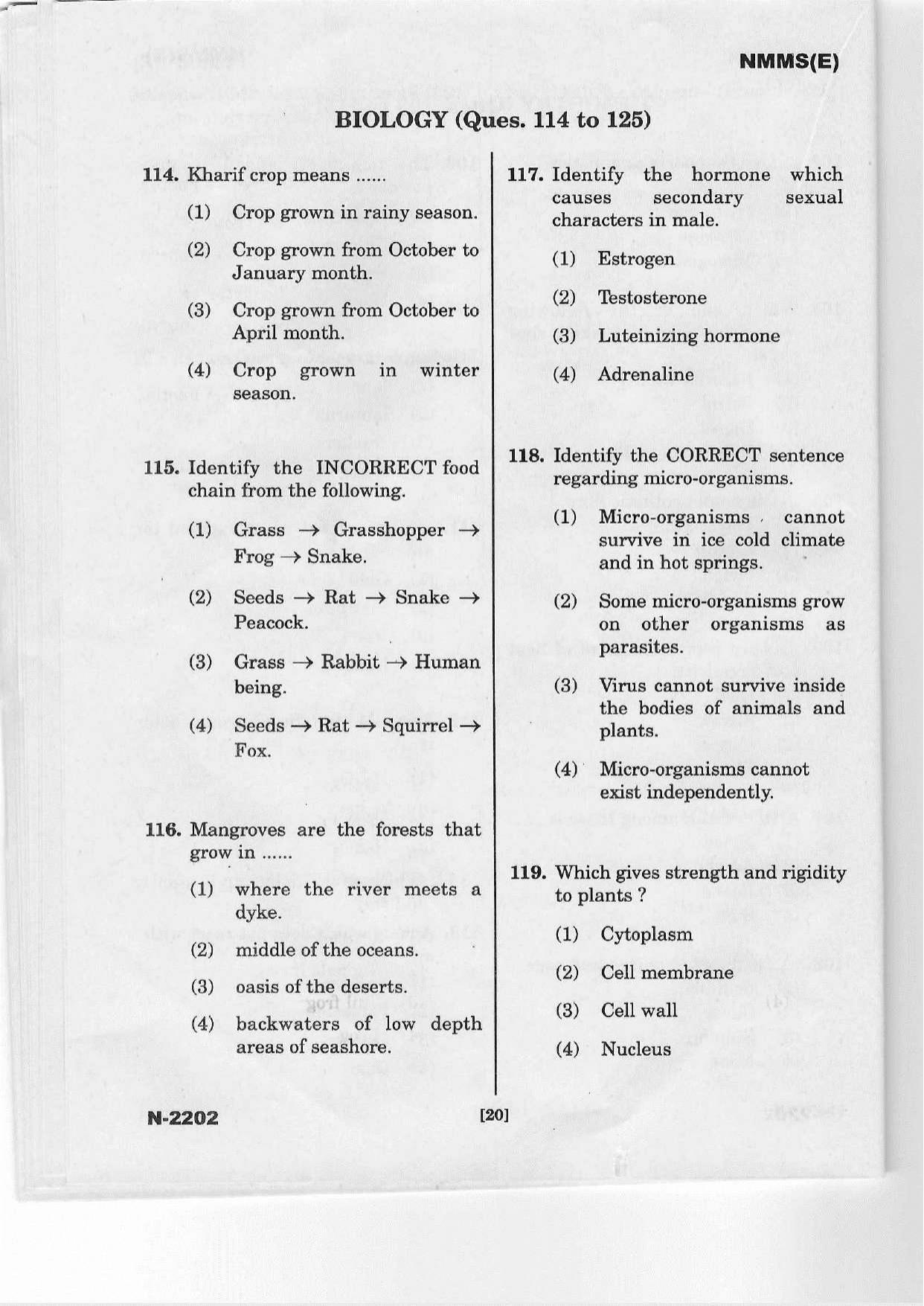 Telangana NMMS March 2022 English Question Paper - Page 18