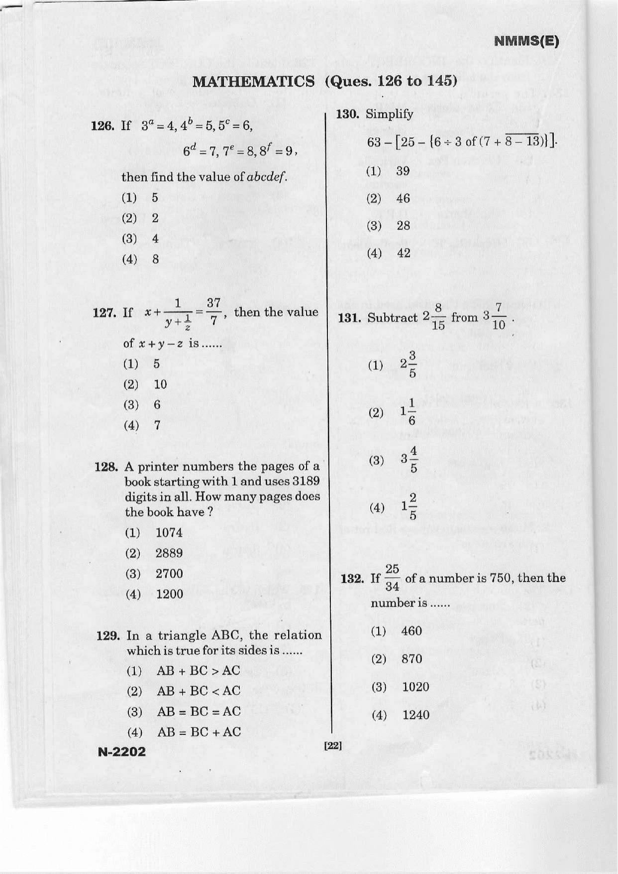 Telangana NMMS March 2022 English Question Paper - Page 20
