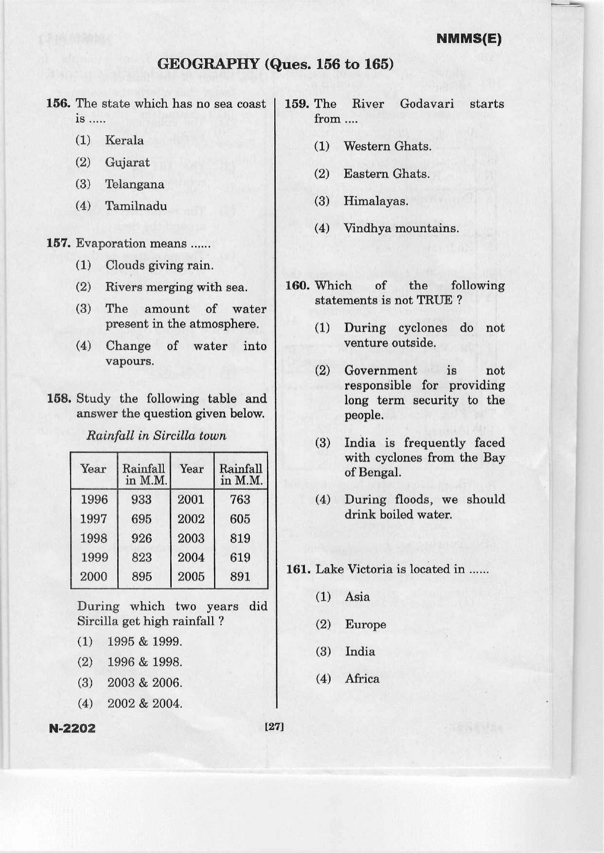 Telangana NMMS March 2022 English Question Paper - Page 25
