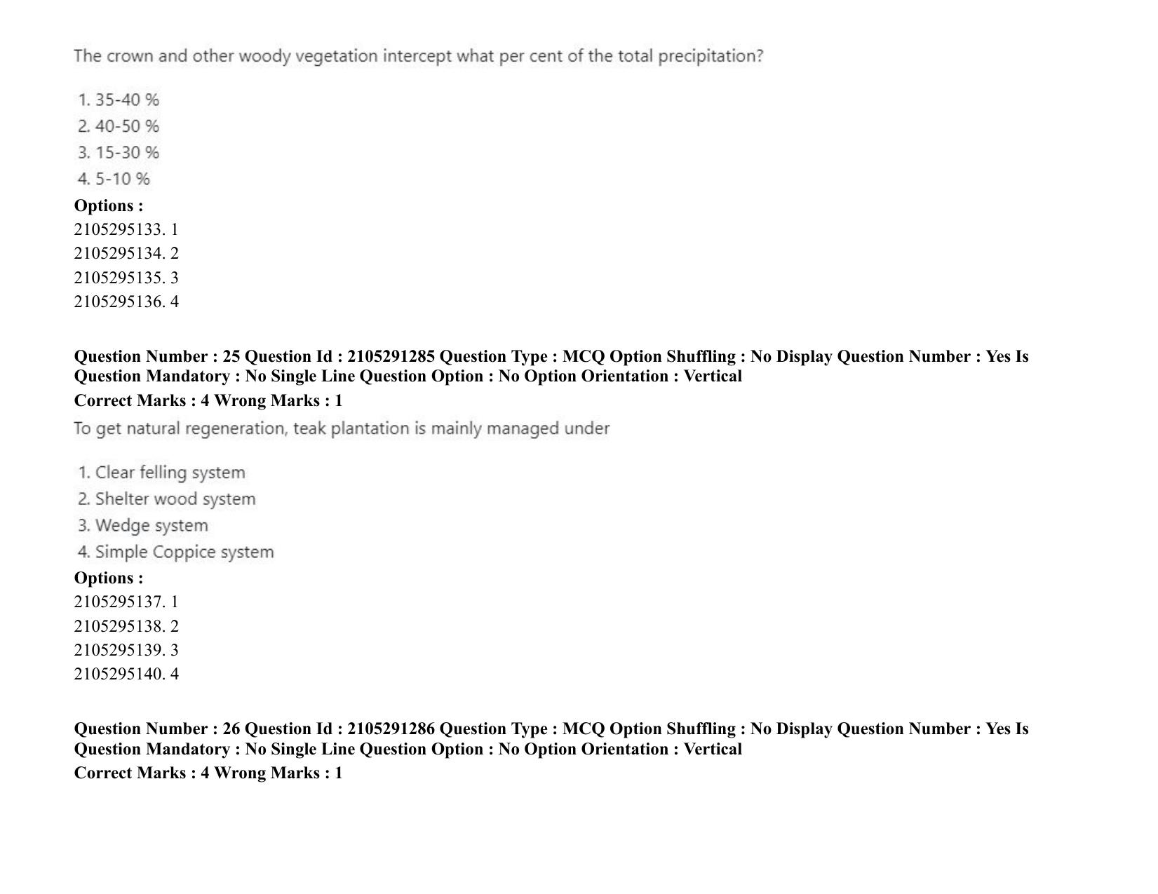 ICAR AIEEA PG 2020 FORESTRY AGROFORESTRY SILVICULTURE Question Paper - Page 14