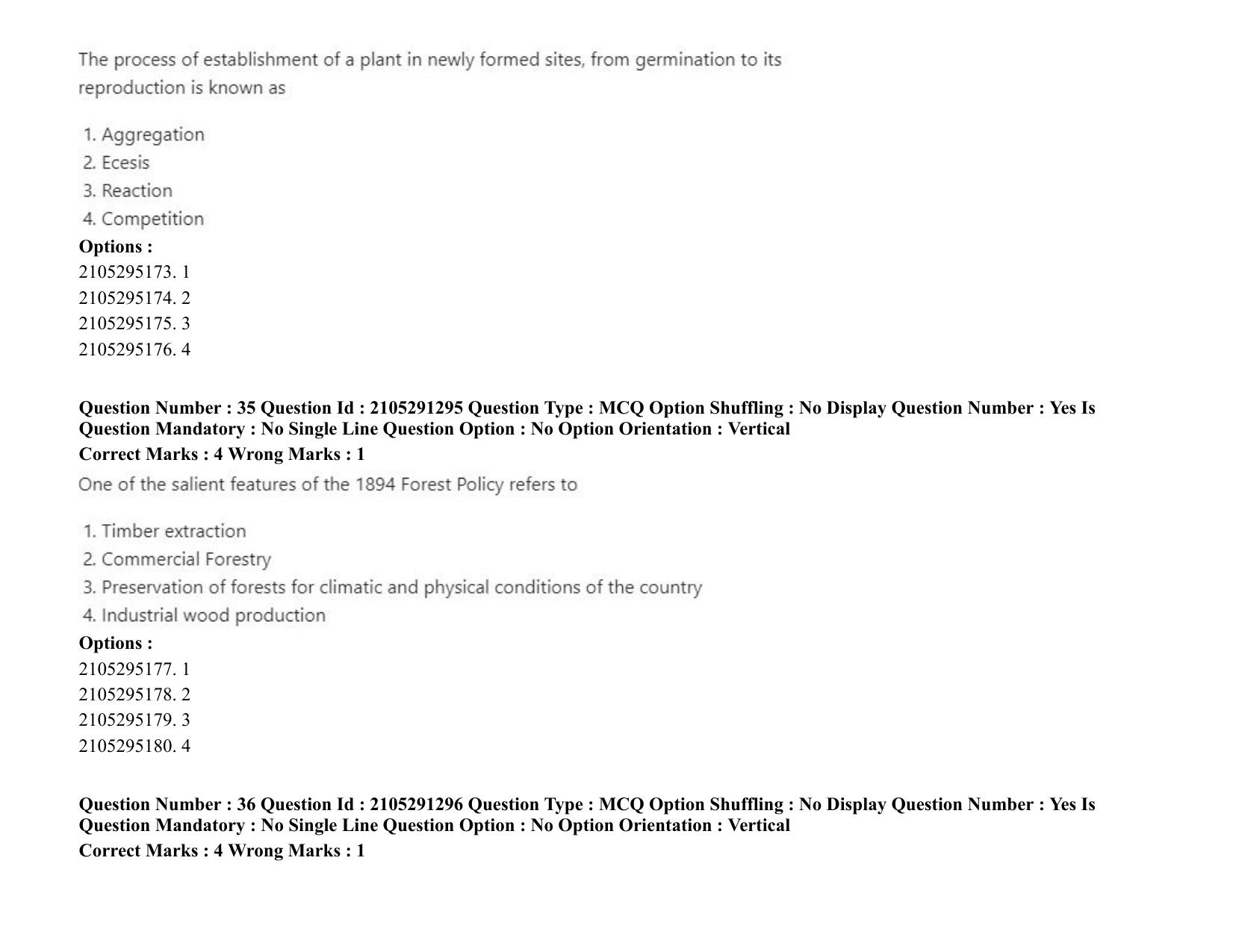 ICAR AIEEA PG 2020 FORESTRY AGROFORESTRY SILVICULTURE Question Paper - Page 19
