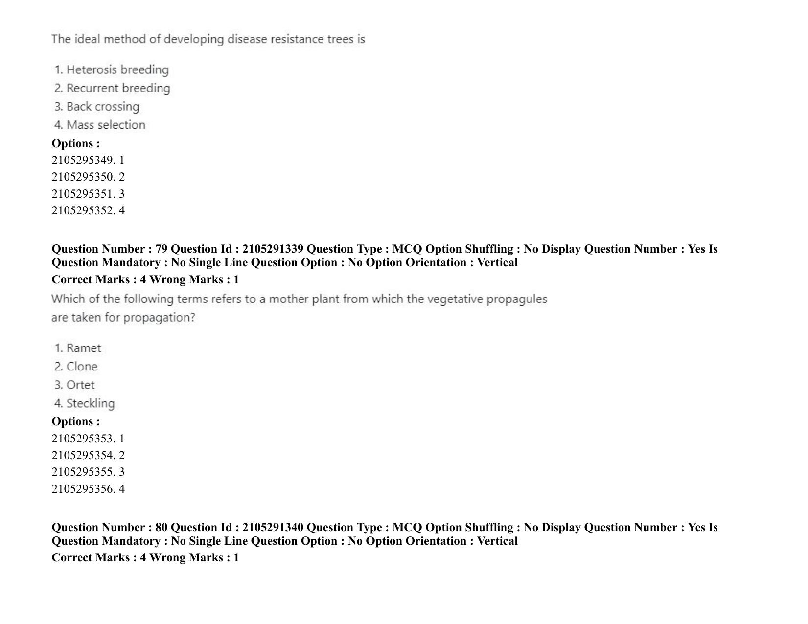 ICAR AIEEA PG 2020 FORESTRY AGROFORESTRY SILVICULTURE Question Paper - Page 41