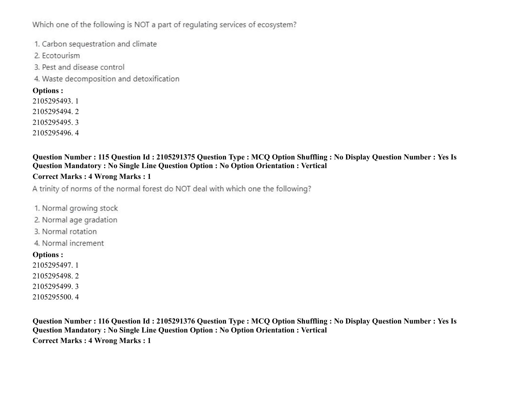 ICAR AIEEA PG 2020 FORESTRY AGROFORESTRY SILVICULTURE Question Paper - Page 59