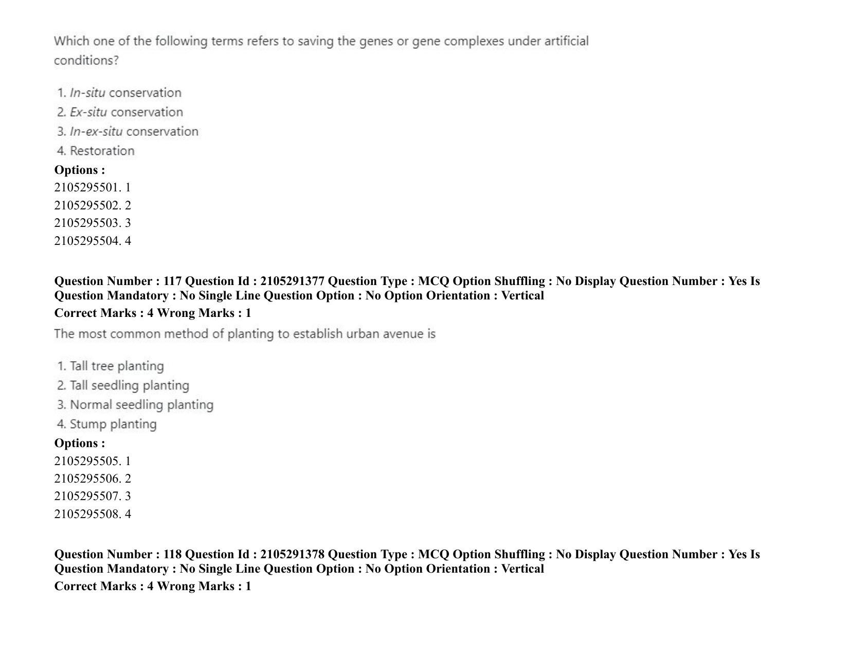 ICAR AIEEA PG 2020 FORESTRY AGROFORESTRY SILVICULTURE Question Paper - Page 60
