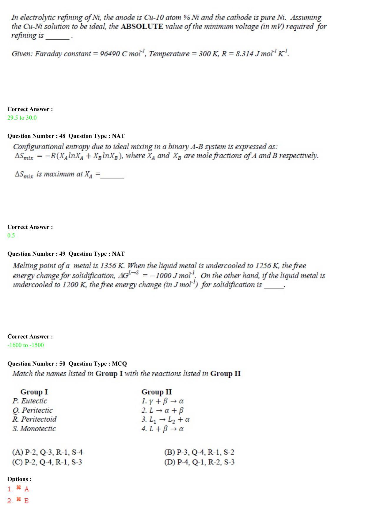 GATE 2015 Metallurgical Engineering (MT) Question Paper with Answer Key - Page 17