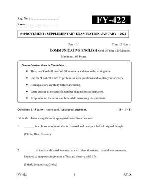 Kerala Plus One 2022 Communicative English Supplementary Question Papers