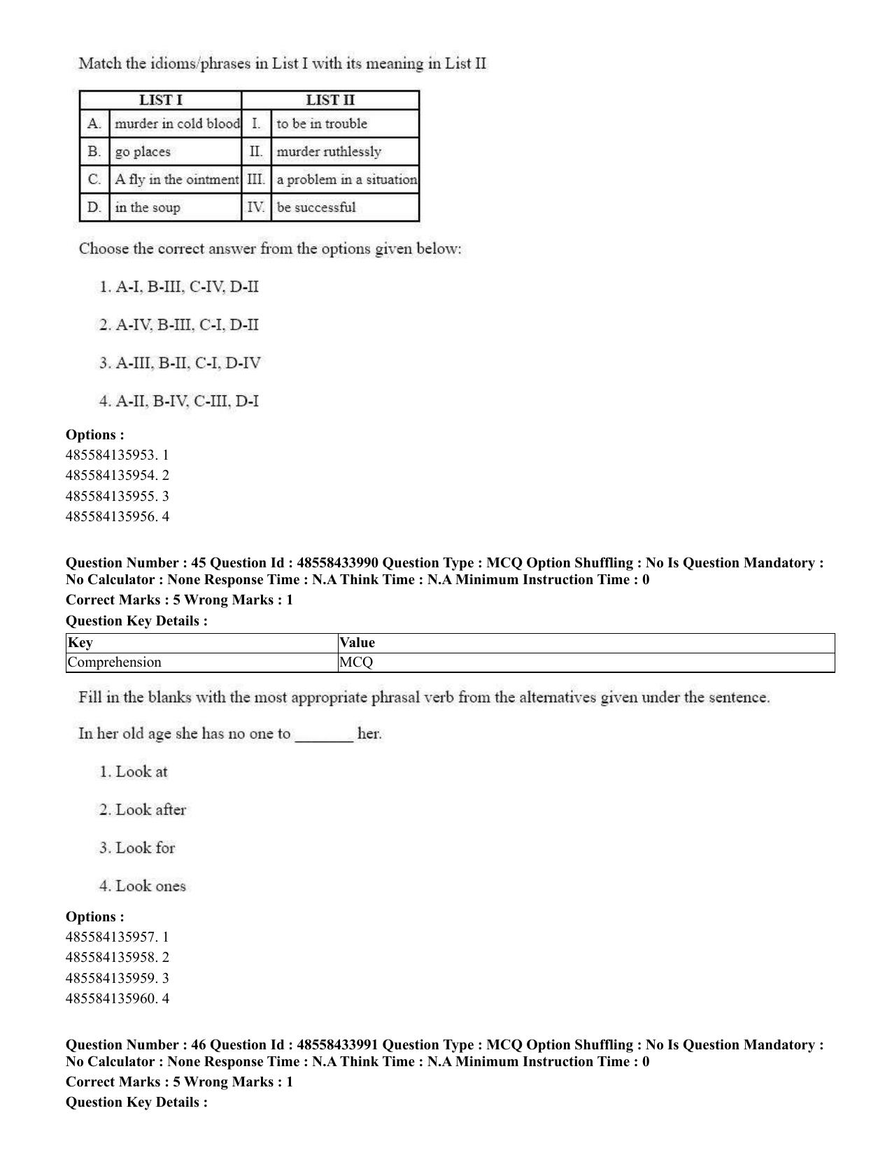 CUET 2023 English Telugu Shift 3 Question Paper - 18 June 2023 - Page 31