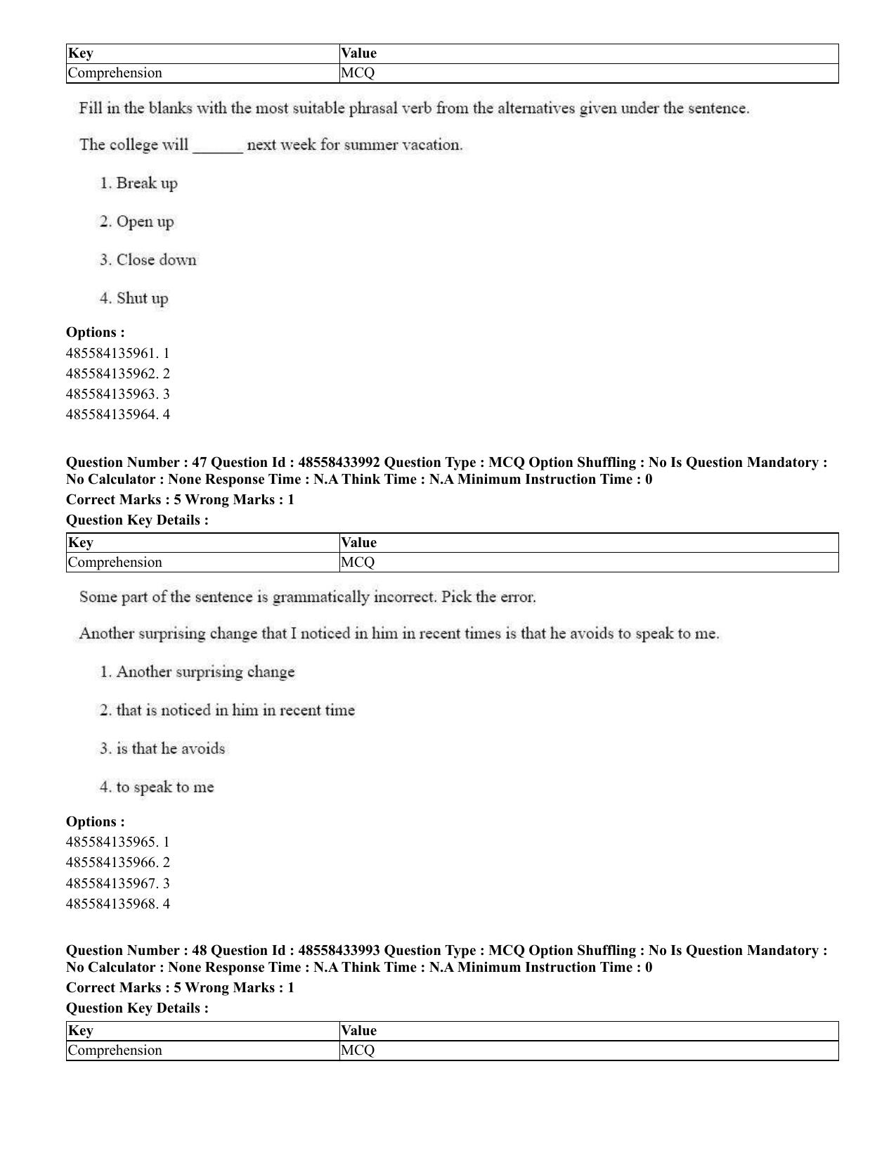 CUET 2023 English Telugu Shift 3 Question Paper - 18 June 2023 - Page 32