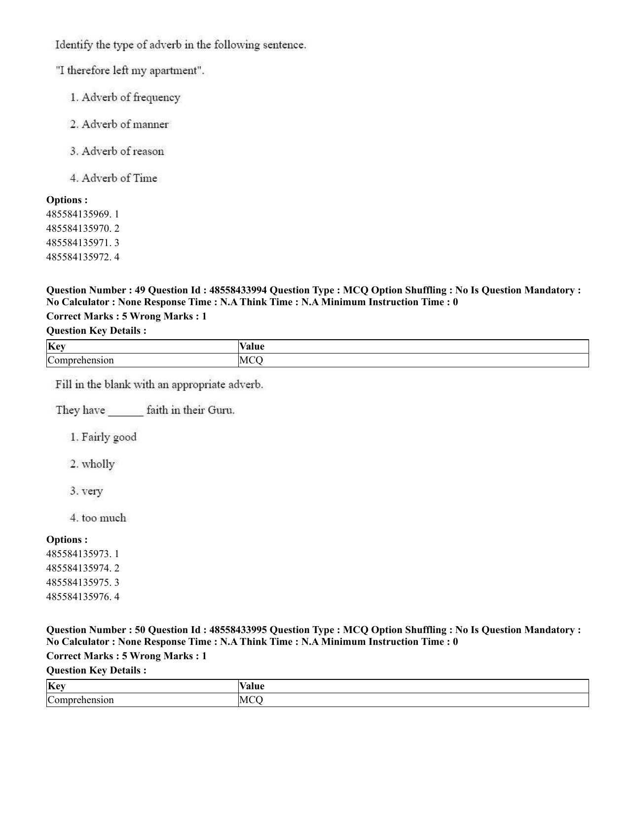 CUET 2023 English Telugu Shift 3 Question Paper - 18 June 2023 - Page 33