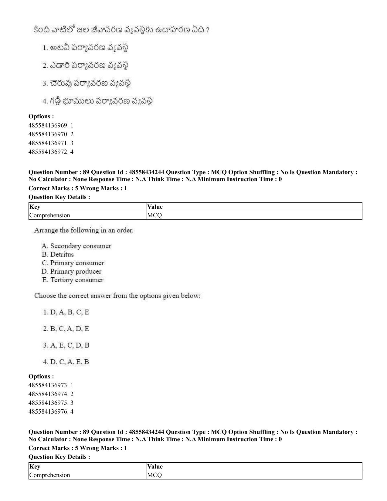 CUET 2023 English Telugu Shift 3 Question Paper - 18 June 2023 - Page 78