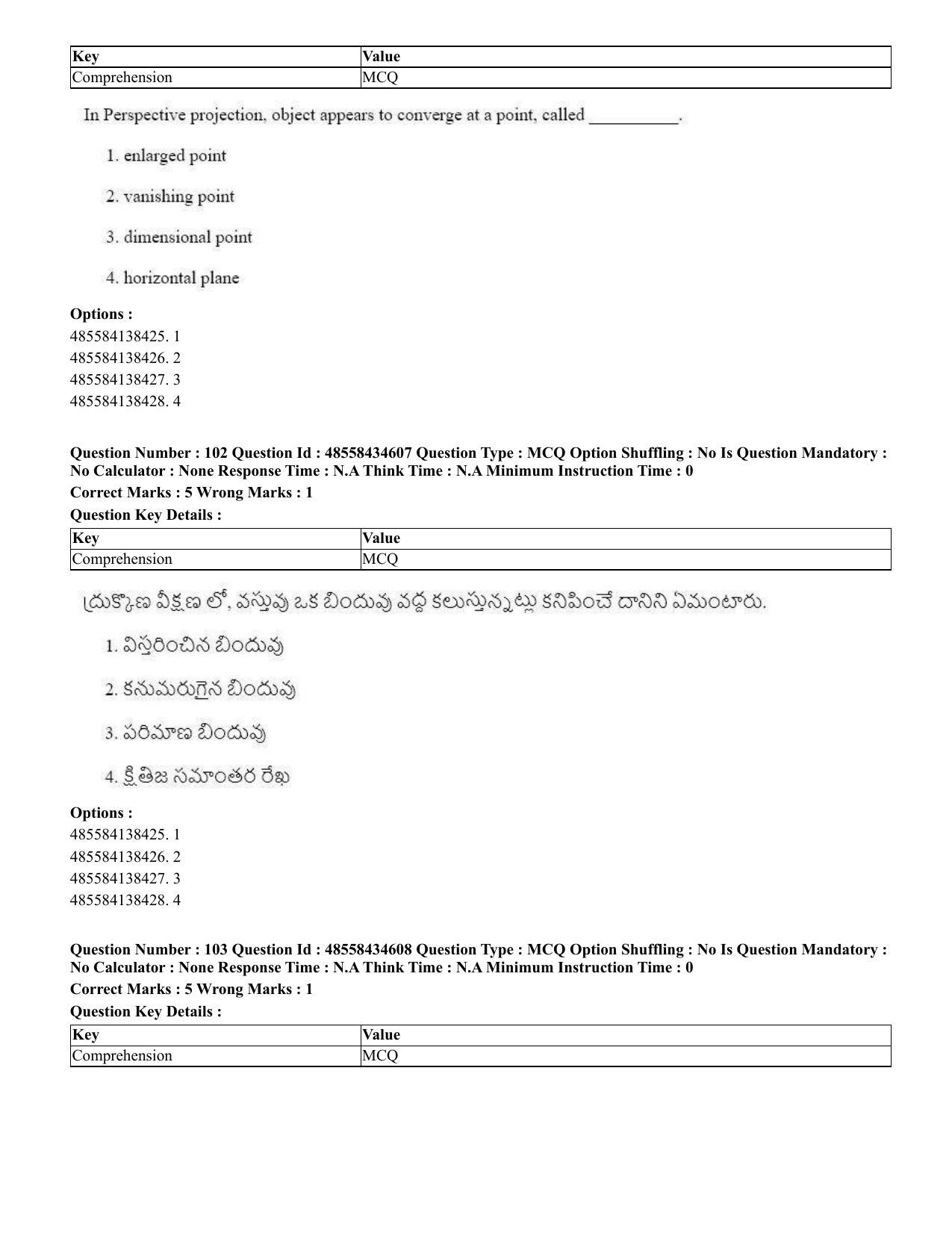 CUET 2023 English Telugu Shift 3 Question Paper - 18 June 2023 - Page 96