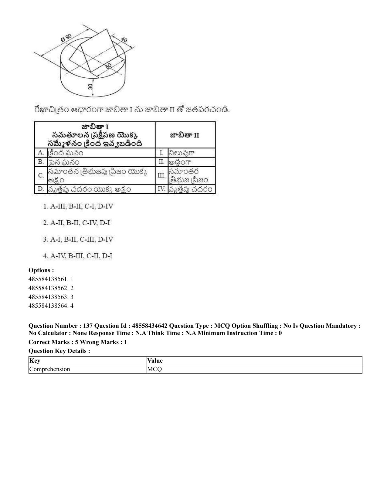 CUET 2023 English Telugu Shift 3 Question Paper - 18 June 2023 - Page 140