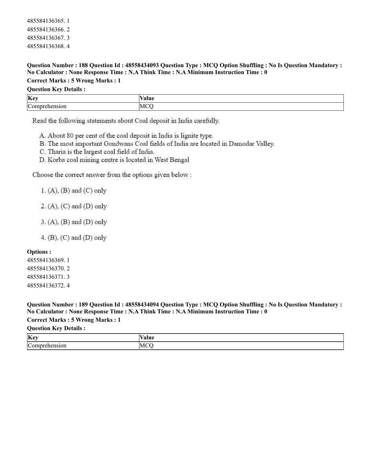 CUET 2023 English Telugu Shift 3 Question Paper - 18 June 2023 - Page 187