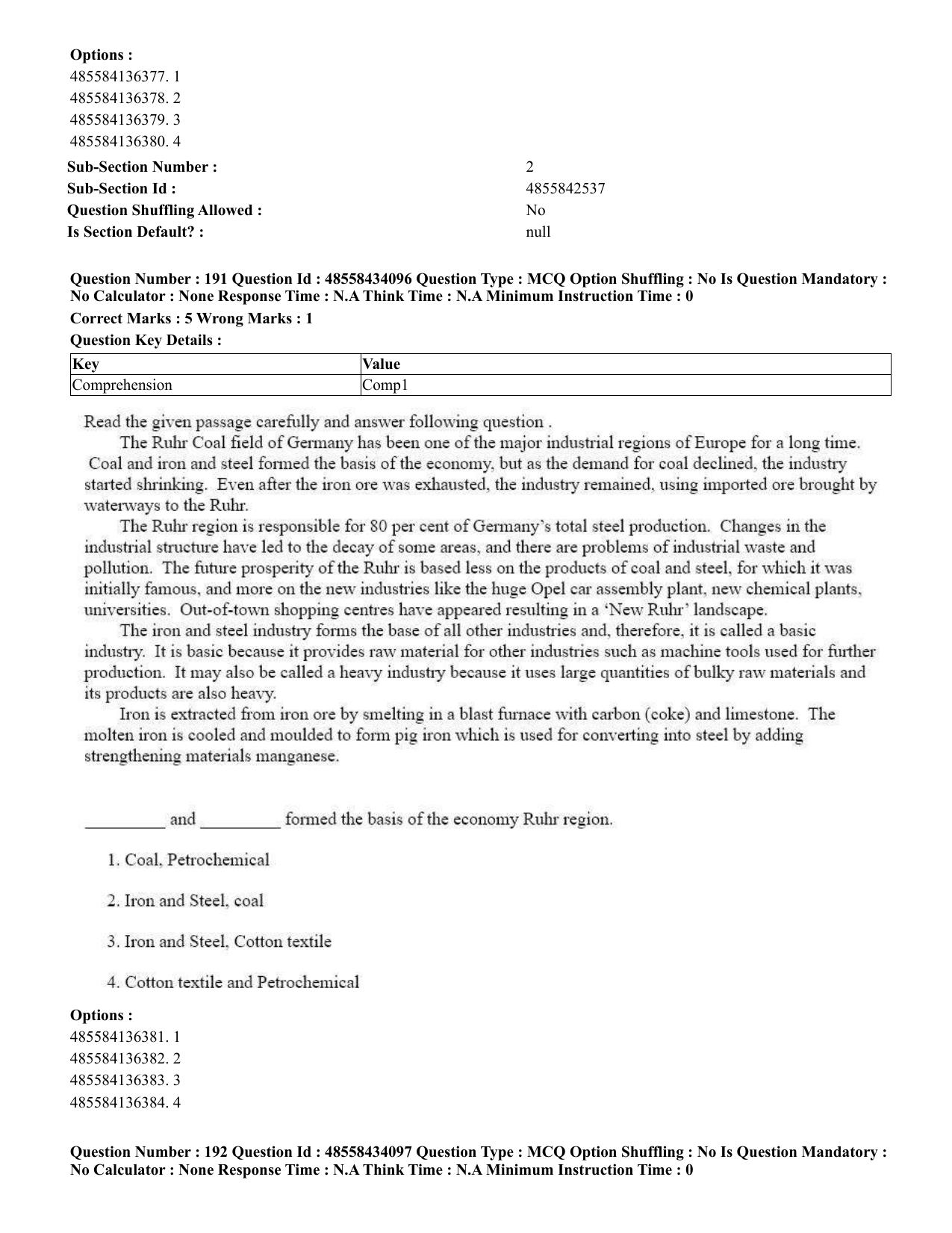 CUET 2023 English Telugu Shift 3 Question Paper - 18 June 2023 - Page 189
