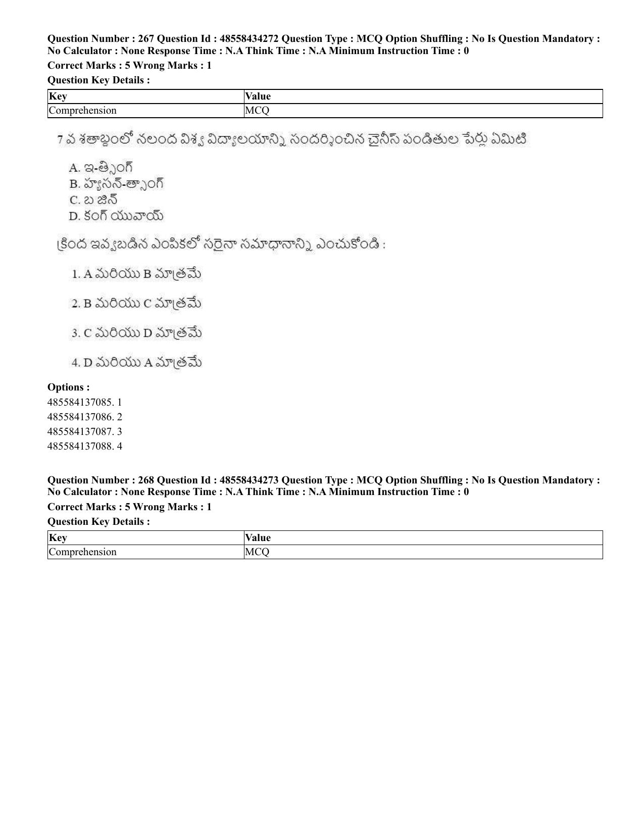 CUET 2023 English Telugu Shift 3 Question Paper - 18 June 2023 - Page 243
