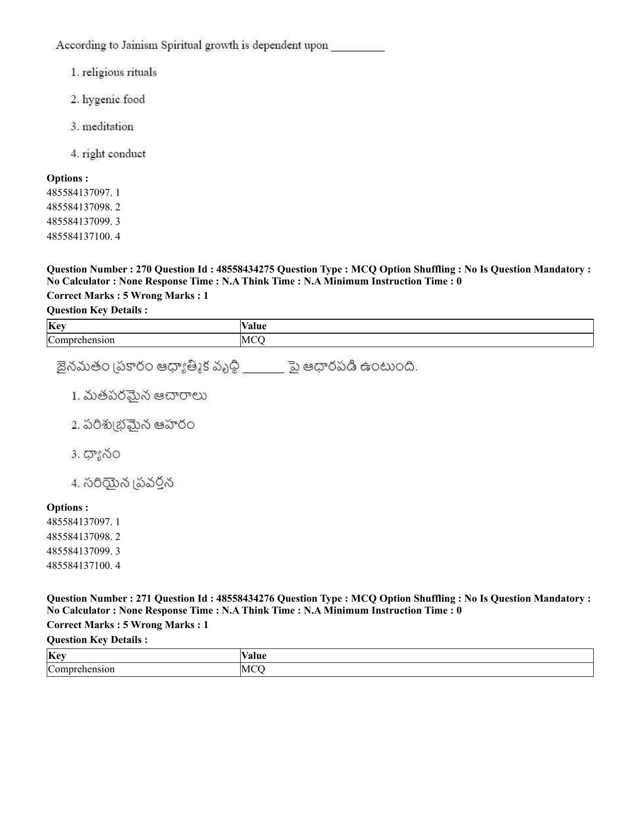 CUET 2023 English Telugu Shift 3 Question Paper - 18 June 2023 - Page 246