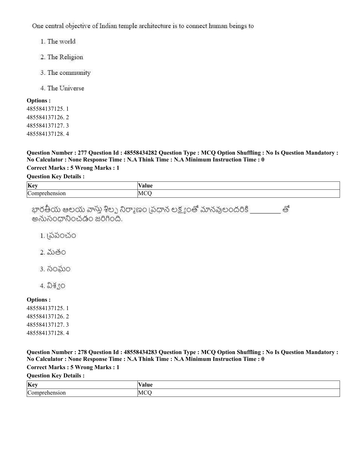 CUET 2023 English Telugu Shift 3 Question Paper - 18 June 2023 - Page 253