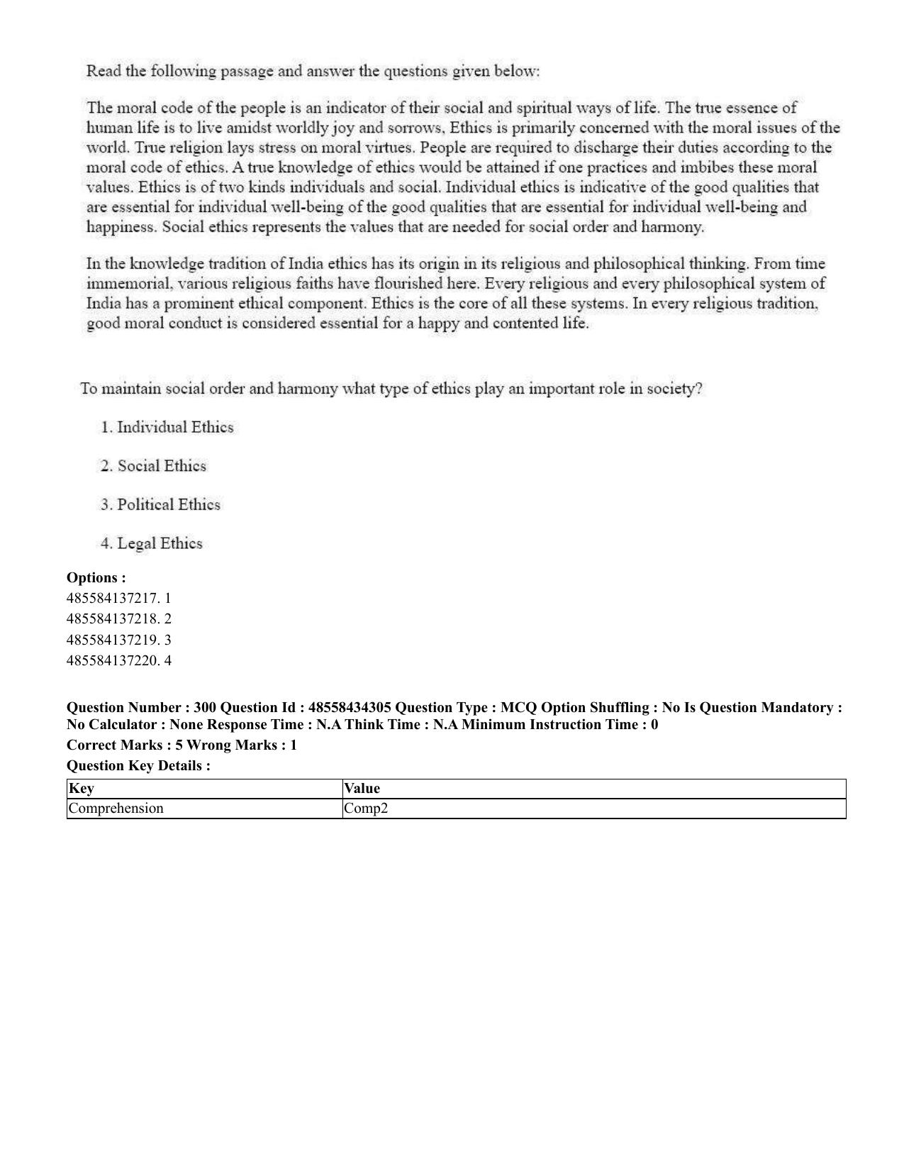 CUET 2023 English Telugu Shift 3 Question Paper - 18 June 2023 - Page 286
