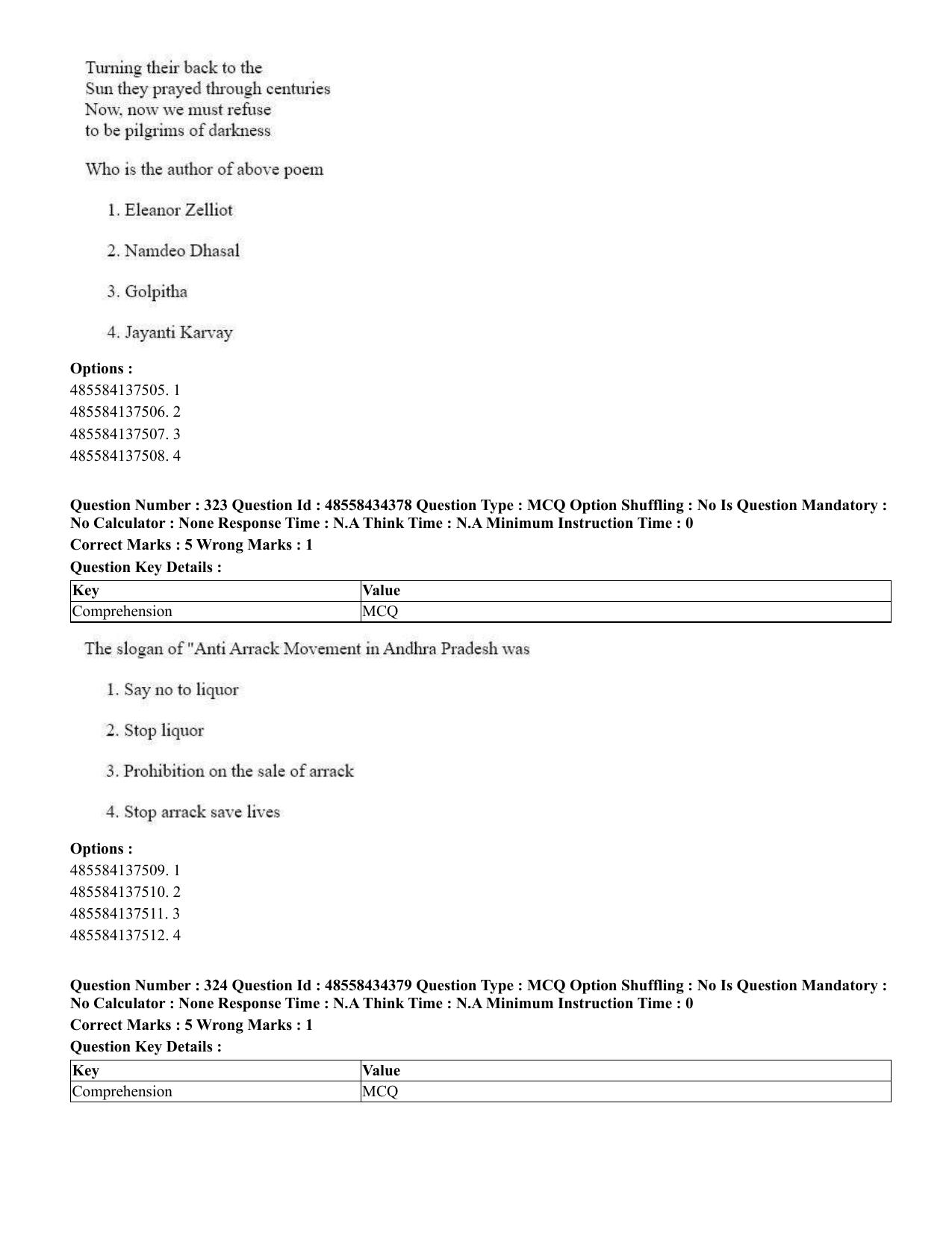 CUET 2023 English Telugu Shift 3 Question Paper - 18 June 2023 - Page 299