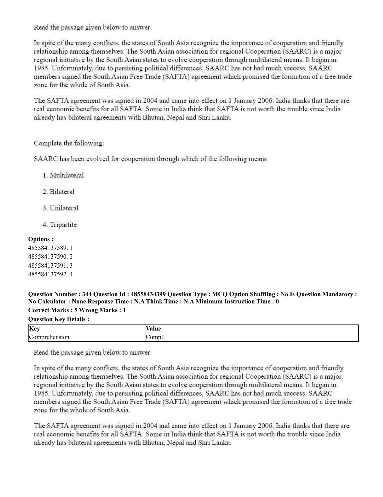CUET 2023 English Telugu Shift 3 Question Paper - 18 June 2023 - Page 310