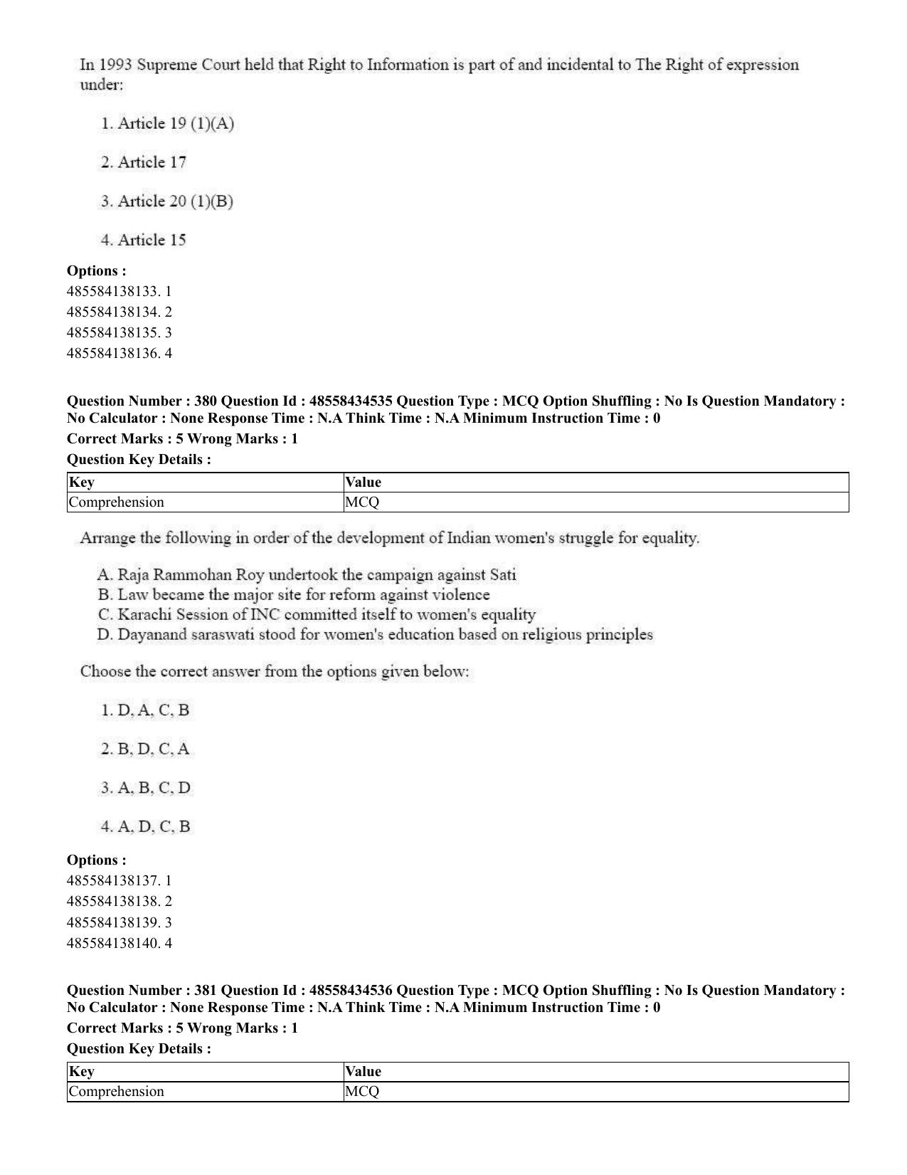 CUET 2023 English Telugu Shift 3 Question Paper - 18 June 2023 - Page 332