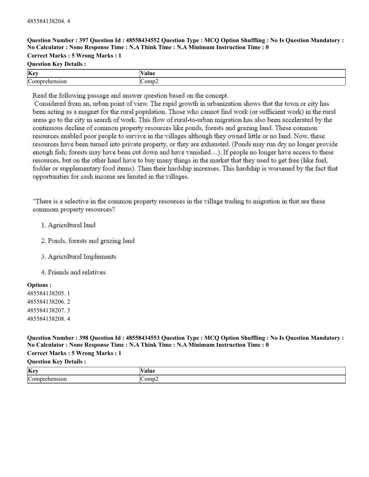 CUET 2023 English Telugu Shift 3 Question Paper - 18 June 2023 - Page 342