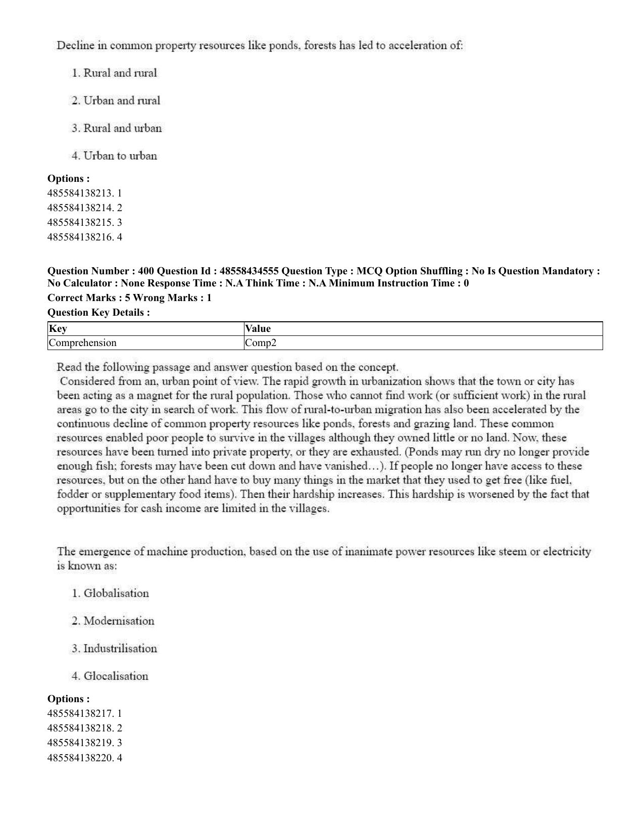 CUET 2023 English Telugu Shift 3 Question Paper - 18 June 2023 - Page 344
