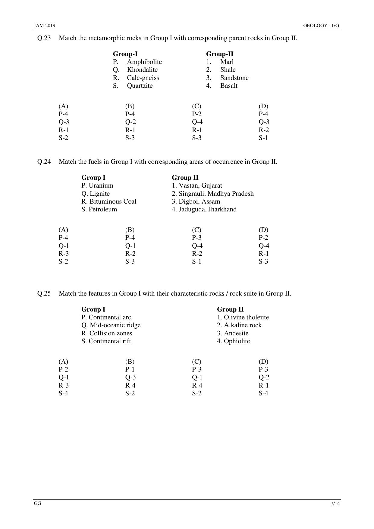 JAM 2019: GG Question Paper - Page 7