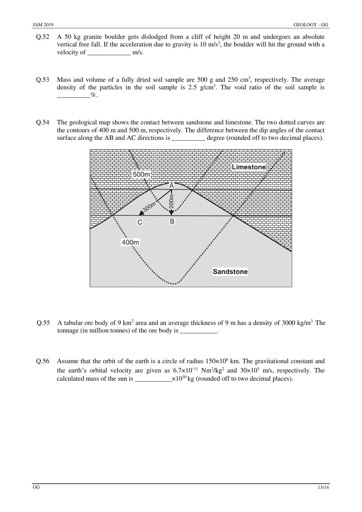 JAM 2019: GG Question Paper - Page 13