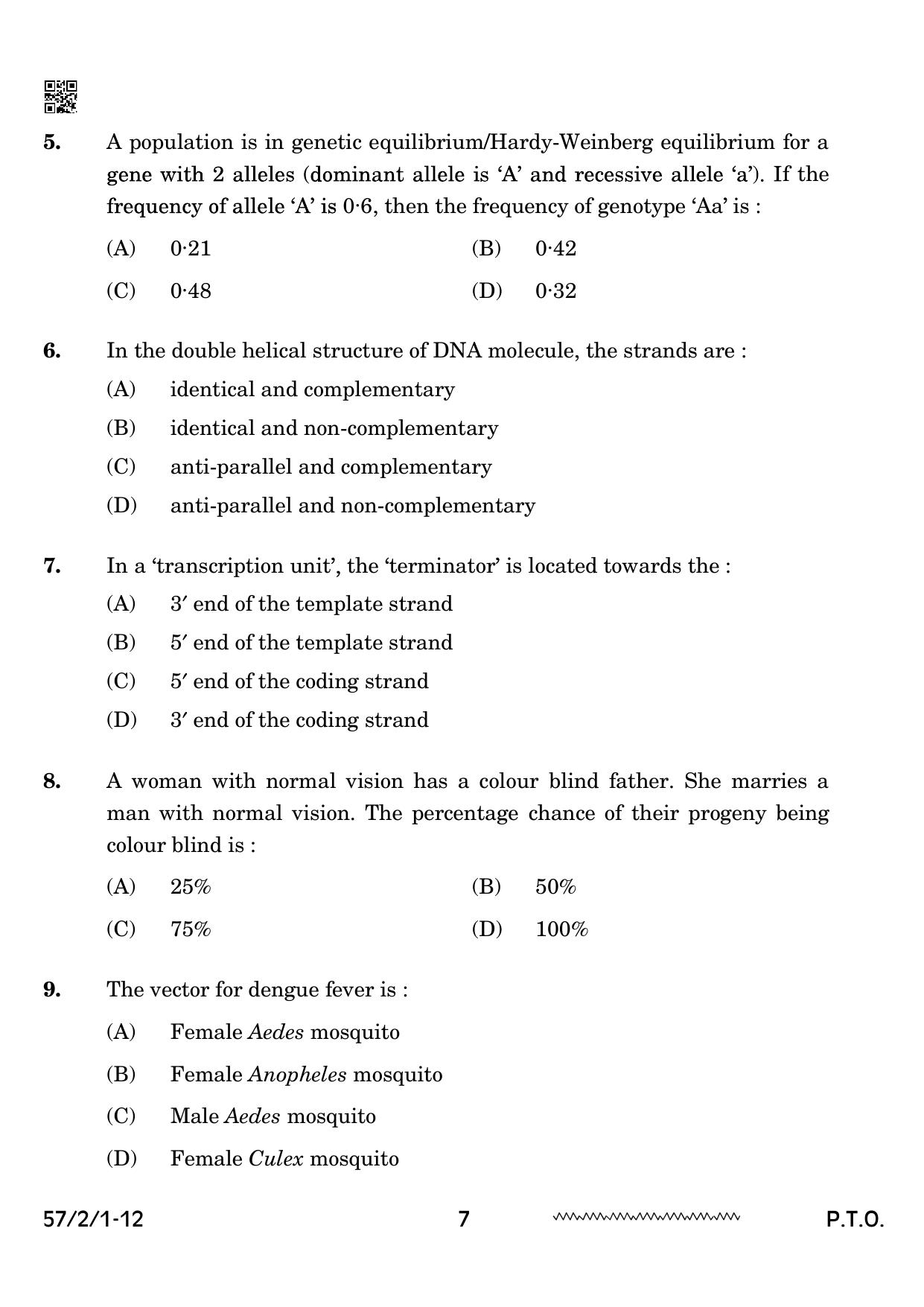 CBSE Class 12 57 2 1 Biology 2024 Question Paper - Page 7