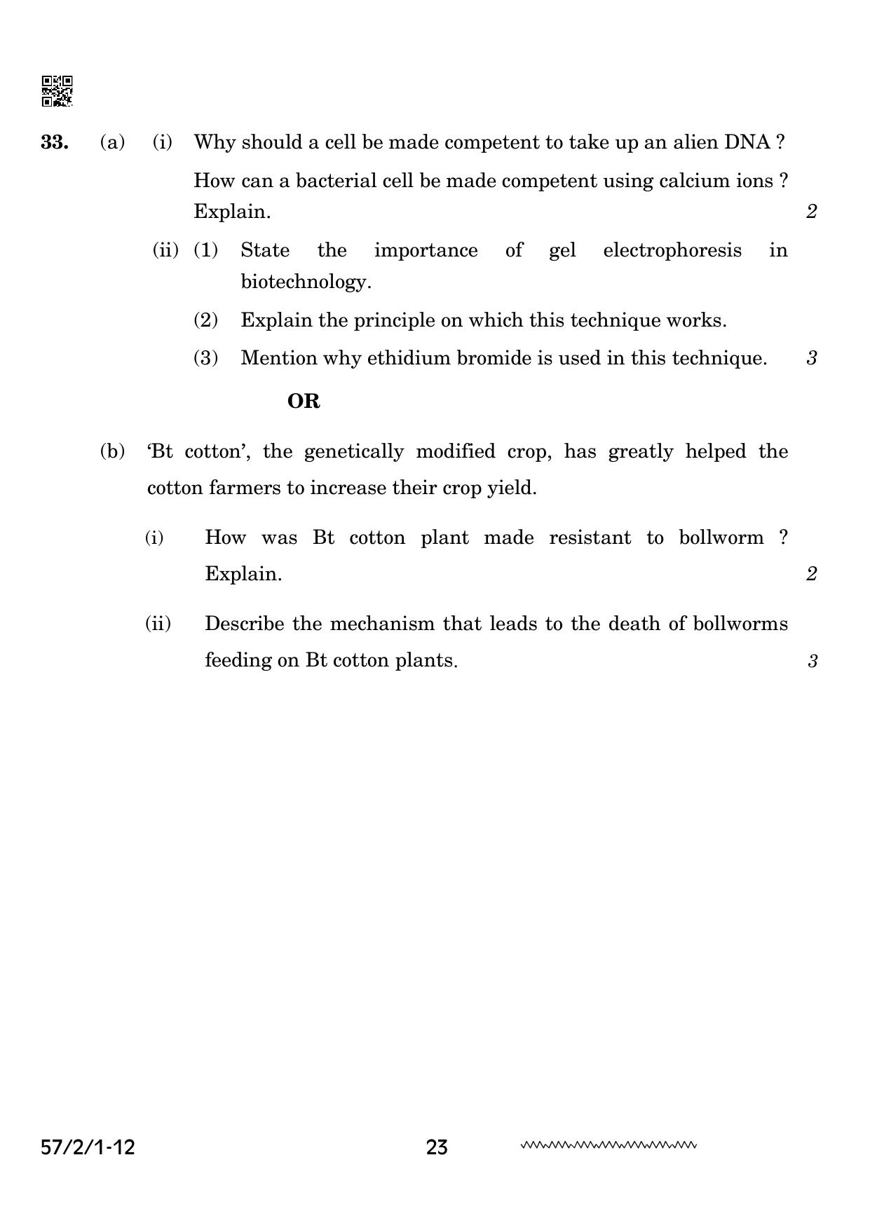 CBSE Class 12 57 2 1 Biology 2024 Question Paper - Page 23