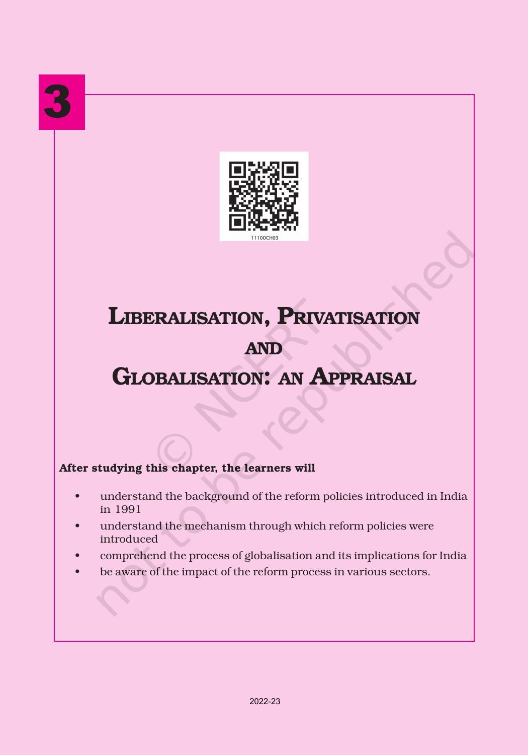 NCERT Book for Class 11 Economics (Indian Economics) Chapter 3 Liberalisation, Privatisation and Globalisation : An Appraisal - Page 3