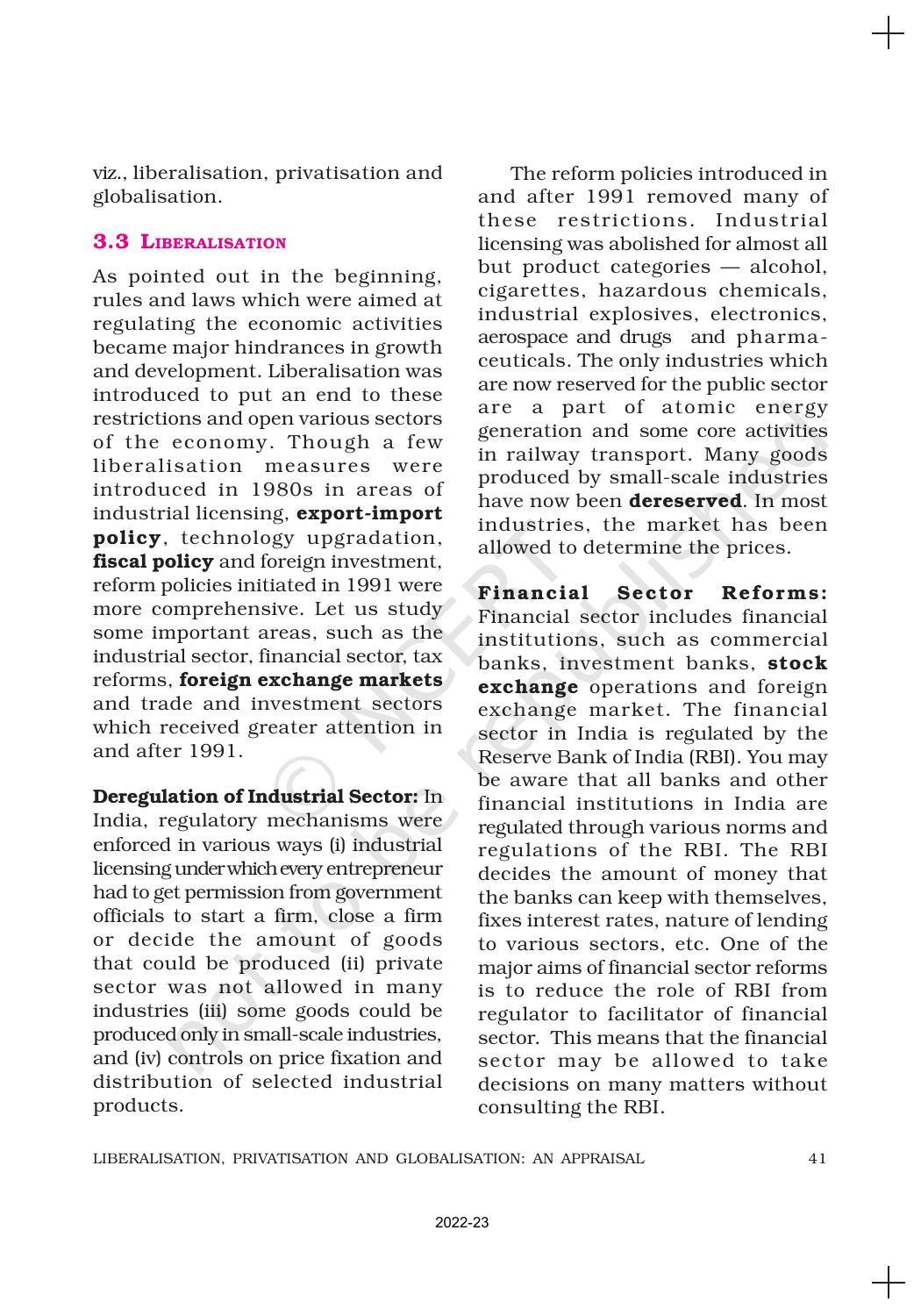NCERT Book for Class 11 Economics (Indian Economics) Chapter 3 Liberalisation, Privatisation and Globalisation : An Appraisal - Page 6