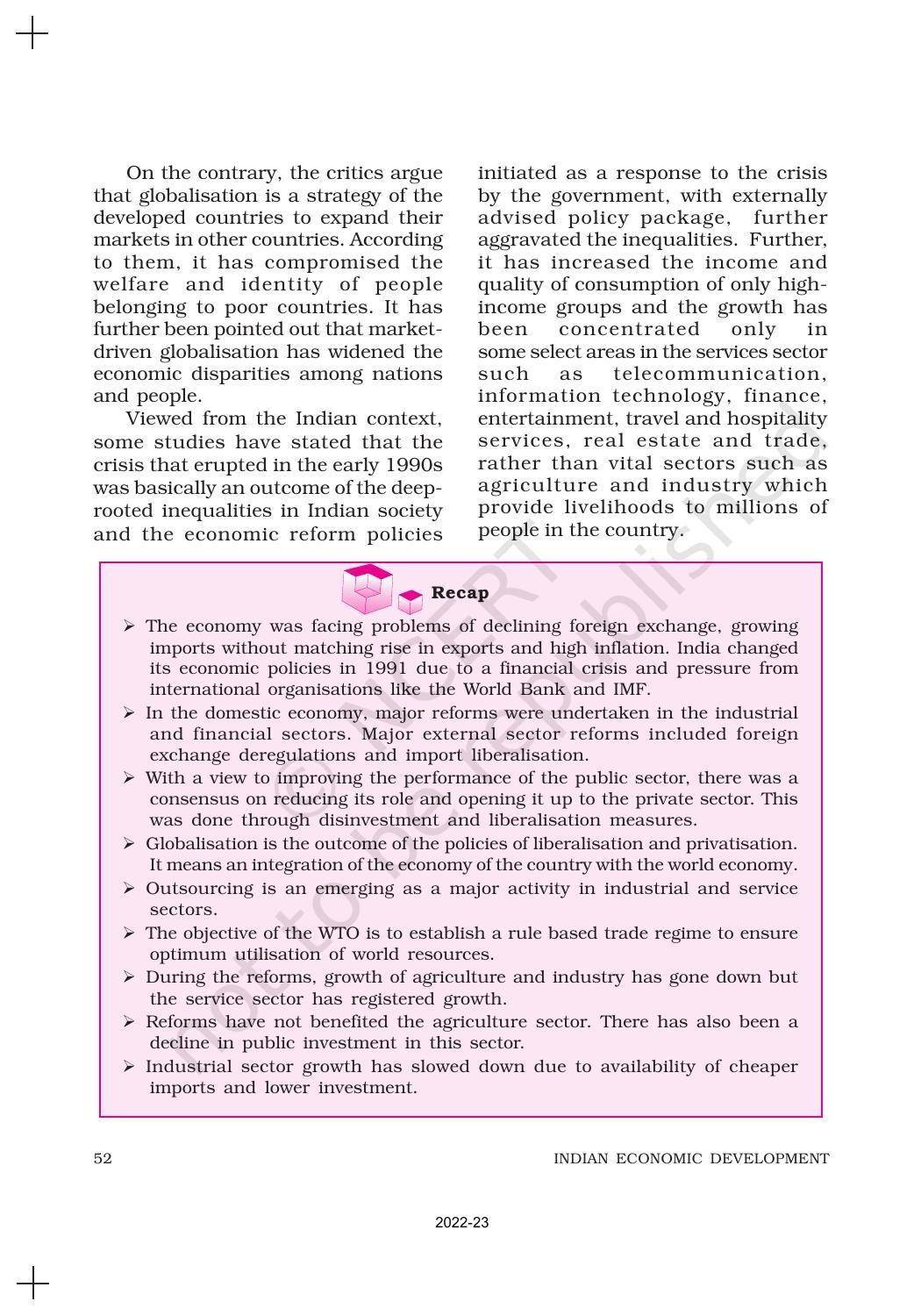 NCERT Book for Class 11 Economics (Indian Economics) Chapter 3 Liberalisation, Privatisation and Globalisation : An Appraisal - Page 17