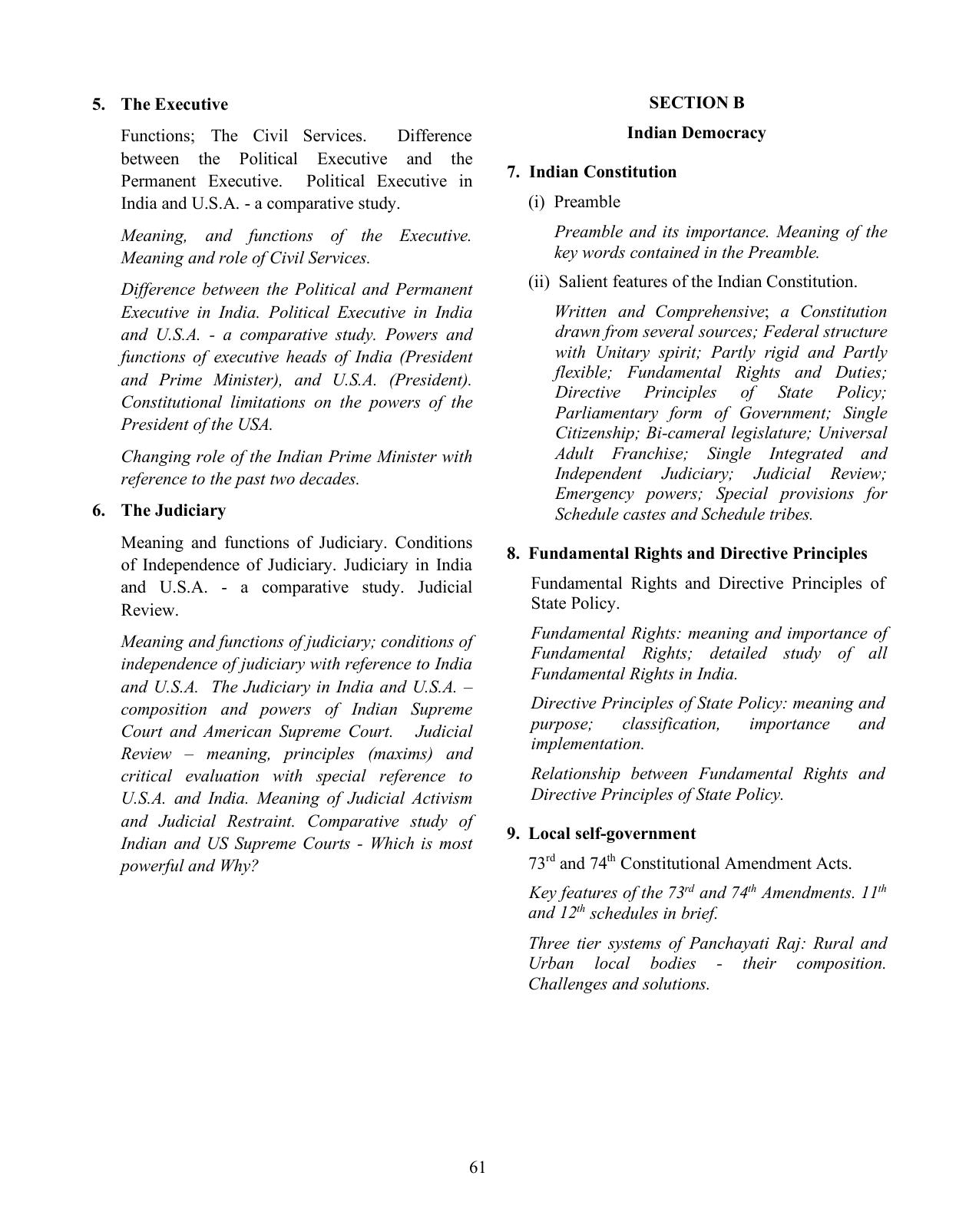 ISC Class XI & XII Political Science Syllabus - Page 5