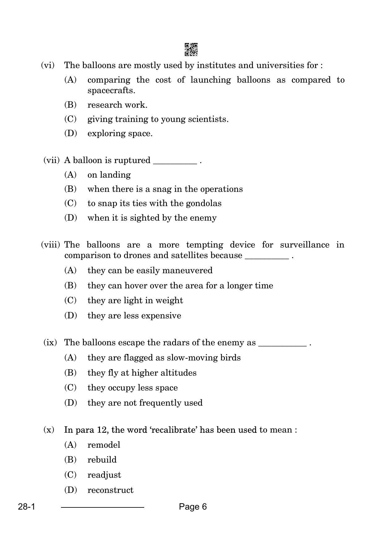 CBSE Class 12 English Elective 2024 Question Paper - Page 6